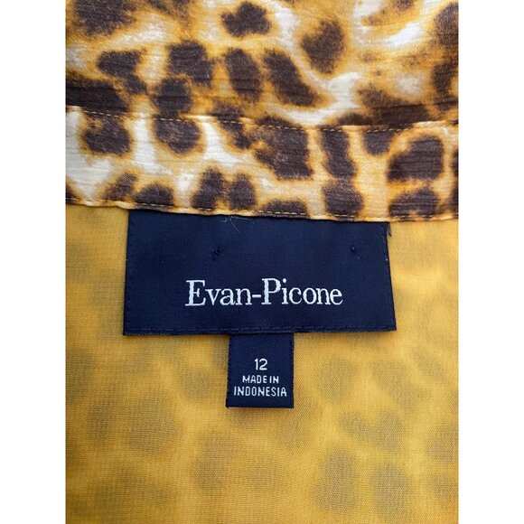 Evan-Picone Womens Leopard Print Button-Up Blouse Size 12 - Picture 3 of 9